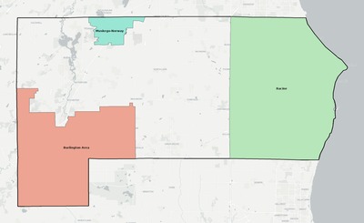 Racine County WI school district boundaries map