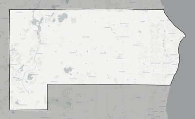 Racine County WI county basemap context