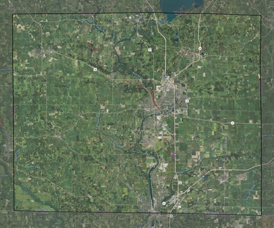 Rock County WI USGS imagery and topo map