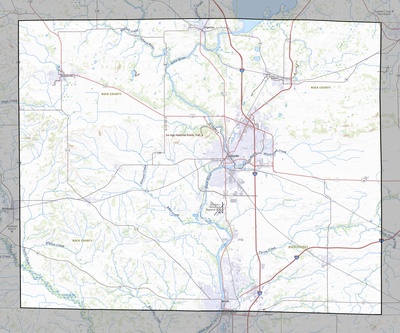 Rock County WI USGS topo map