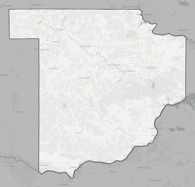 Sauk County WI county basemap context