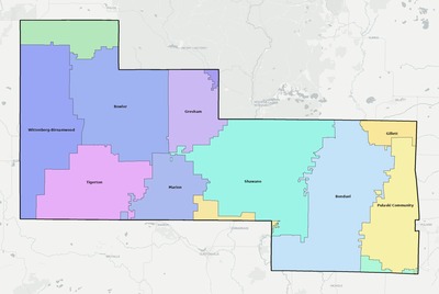 Shawano County WI school district boundaries map