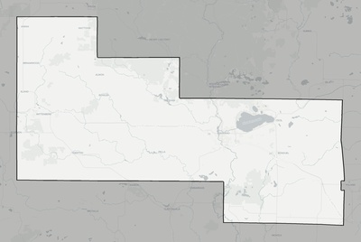 Shawano County WI county basemap context