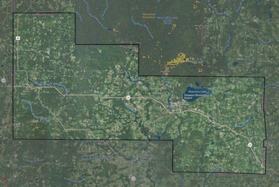Shawano County WI USGS imagery and topo map