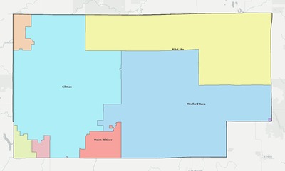 Taylor County WI school district boundaries map