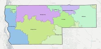 Vernon County WI school district boundaries map