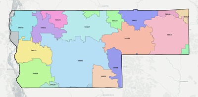 Vernon County WI ZIP code boundaries map