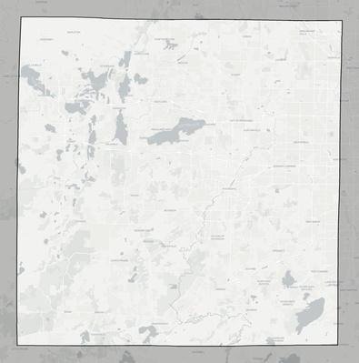 Waukesha County WI county basemap context