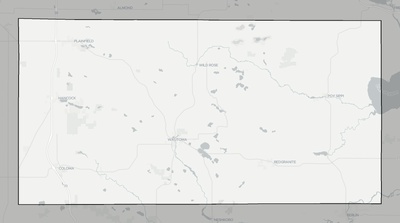 Waushara County WI county basemap context