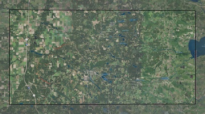 Waushara County WI USGS imagery and topo map