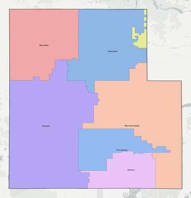 Wood County WI school district boundaries map