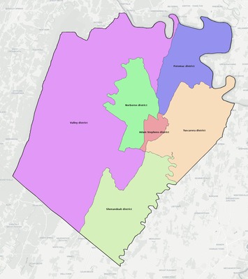 Berkeley County WV townships and subdivisions map