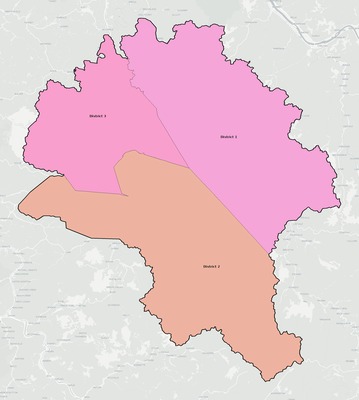 Boone County WV townships and subdivisions map