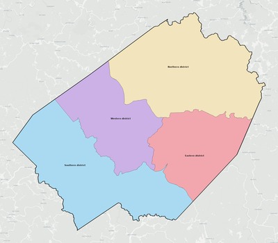 Braxton County WV townships and subdivisions map