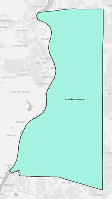 Brooke County WV school district boundaries map
