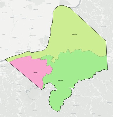 Cabell County WV townships and subdivisions map