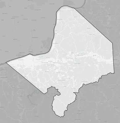 Cabell County WV county basemap context