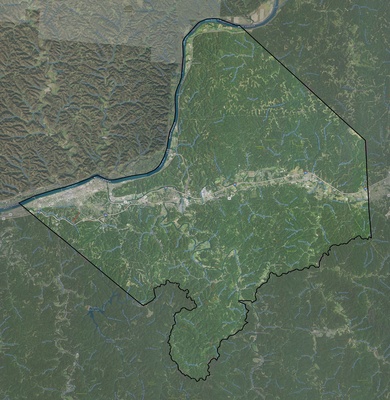 Cabell County WV USGS imagery and topo map