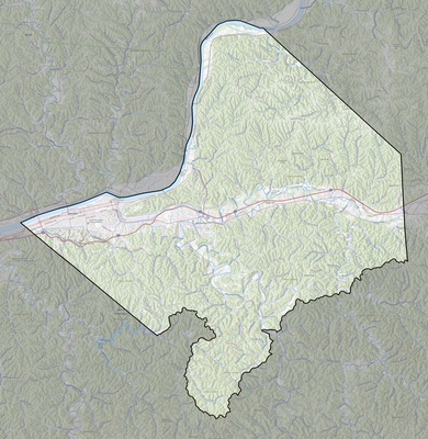 Cabell County WV USGS topo map