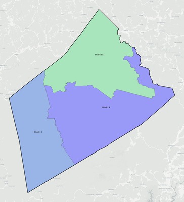 Clay County WV townships and subdivisions map