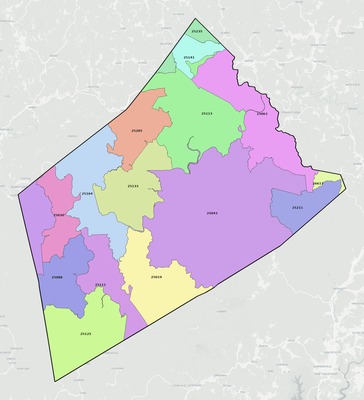 Clay County WV ZIP code boundaries map