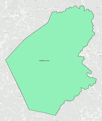 Doddridge County WV school district boundaries map