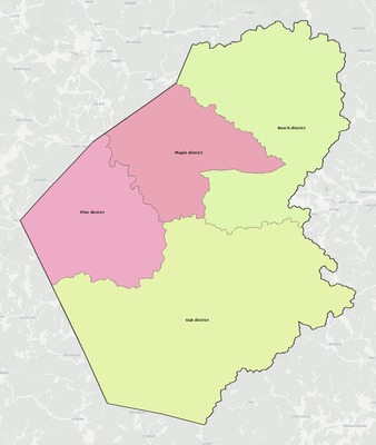 Doddridge County WV townships and subdivisions map