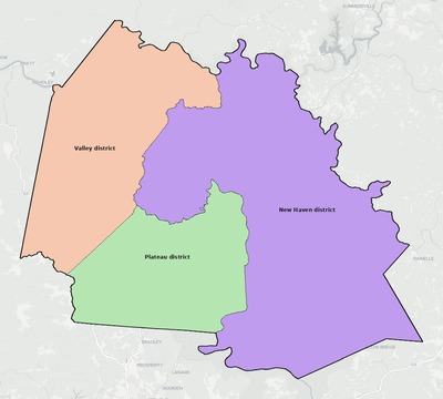 Fayette County WV townships and subdivisions map