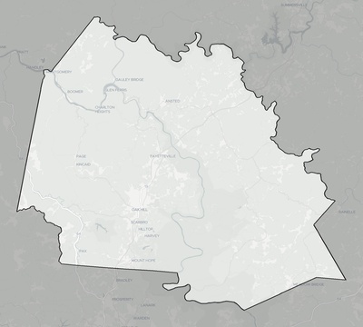 Fayette County WV county basemap context