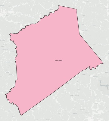 Gilmer County WV school district boundaries map