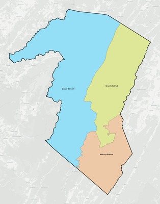 Grant County WV townships and subdivisions map