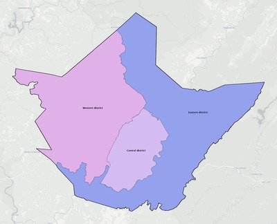 Greenbrier County WV townships and subdivisions map