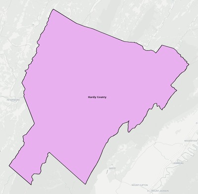 Hardy County WV school district boundaries map