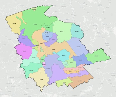 Logan County WV ZIP code boundaries map