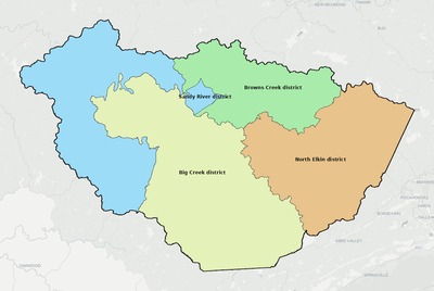 McDowell County WV townships and subdivisions map