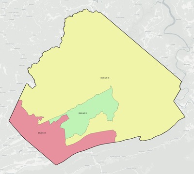 Mercer County WV townships and subdivisions map