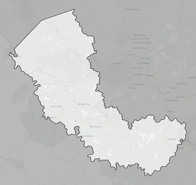 Mingo County WV county basemap context