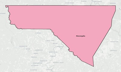 Monongalia County WV school district boundaries map