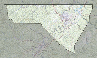 Monongalia County WV USGS topo map