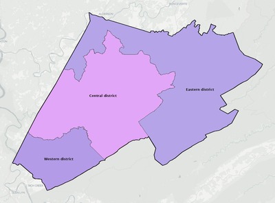 Monroe County WV townships and subdivisions map