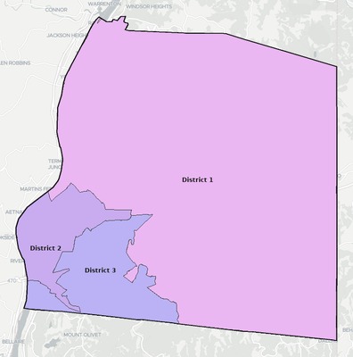 Ohio County WV townships and subdivisions map