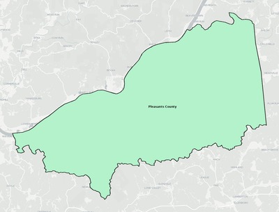 Pleasants County WV school district boundaries map