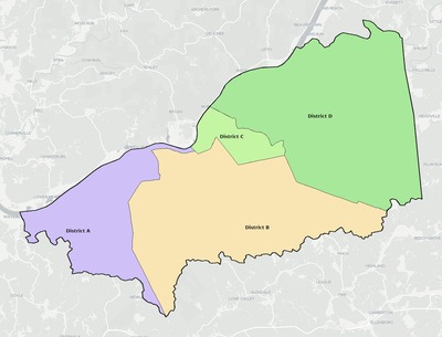Pleasants County WV townships and subdivisions map