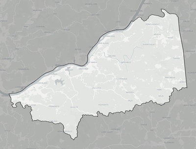 Pleasants County WV county basemap context