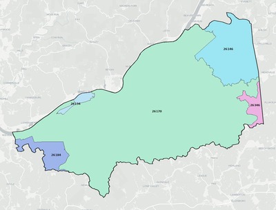 Pleasants County WV ZIP code boundaries map