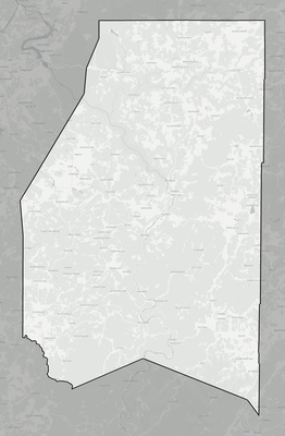 Preston County WV county basemap context