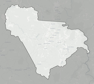 Raleigh County WV county basemap context