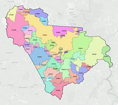 Raleigh County WV ZIP code map preview