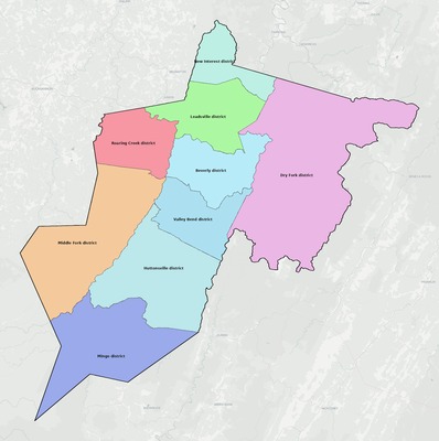 Randolph County WV county subdivision map preview