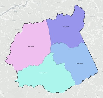 Ritchie County WV townships and subdivisions map